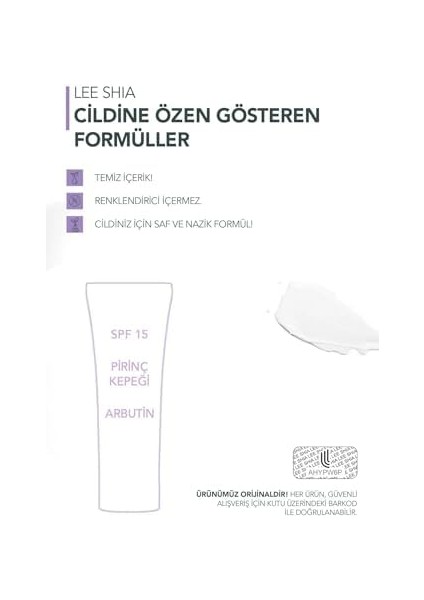 Lee Shia Cilt Beyazlatıcı Leke Kremi 100 ml (Rıce Bran, Nıacınamıde, Arbutın, SPF15) fiyatları