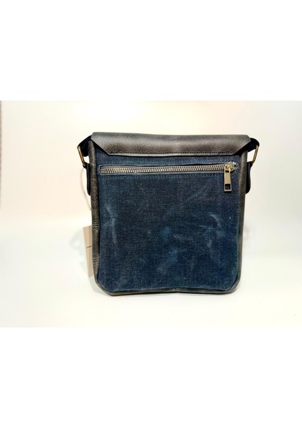 Natderi Hakiki Deri Kanvas Omuz Çantası | Ayarlanabilir Askılı, Fermuarlı Arka Cepli, 20X21 cm indirimleri