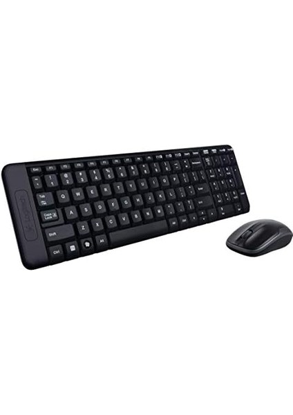 MK220 Kablosuz Kompakt Klavye Mouse Seti, Sağ ve Sol Elle Kullanıma Uygun Mouse, Sıvı Dökülmesine Dayanıklı, 10 M Kullanım Mesafesi, Türkçe Q Klavye, Siyah modelleri