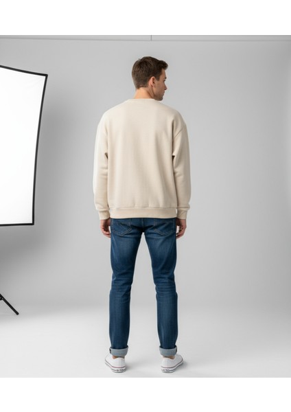 Uzay Meraklılarına Özel Nasa Sweatshirt Oversize Bej fırsatları