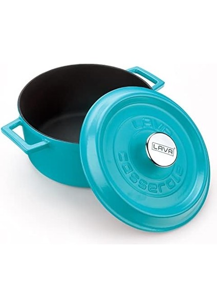 Metal Spring Serisi - Döküm Tencere, Yuvarlak, 24 Cm, Mat, Parlak Siyah Taban, Kırmızı modelleri