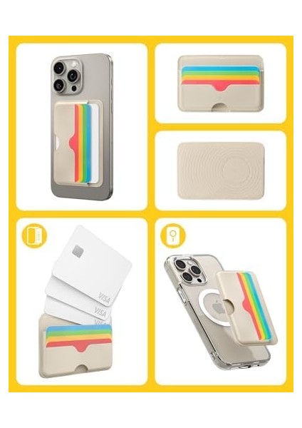 Için Özellikli 3 Kartlı Manyetik Cüzdan Folder Pop Sky - AFA07231 fiyatları