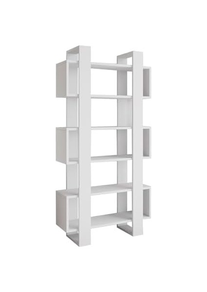 Kitaplık, Raflı Kitaplık, Kütüphane, Çalışma Odası, Ev-Ofis, Beyaz fiyatları