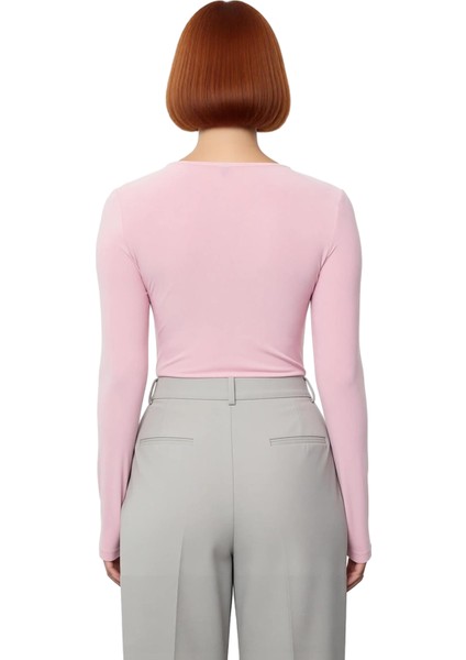 Stil Kadın Büzgü Drape Detaylı Vücuda Oturan Esnek Bluz Regular Örme Slim Kalıp fiyatları