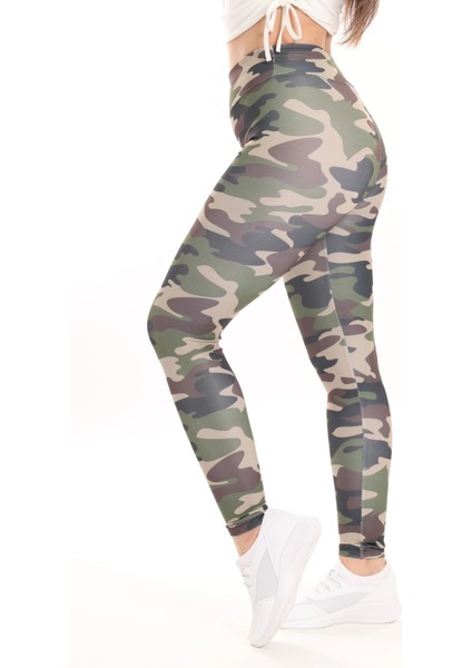 Kadın Beli Lastikli Dijital Baskılı Toparlayıcı Tayt fırsatları