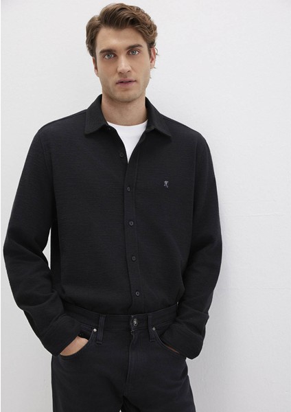 M Logo Nakışlı Siyah Örme Gömlek 0211789-900