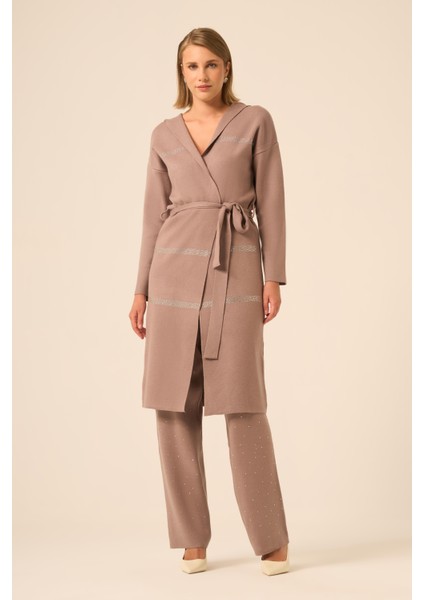Kadın Kapşon Detaylı Ikili Takım Sütlü Kahve 20740
