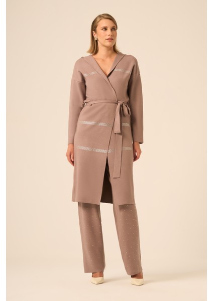 Kadın Kapşon Detaylı Ikili Takım Sütlü Kahve 20740 modelleri