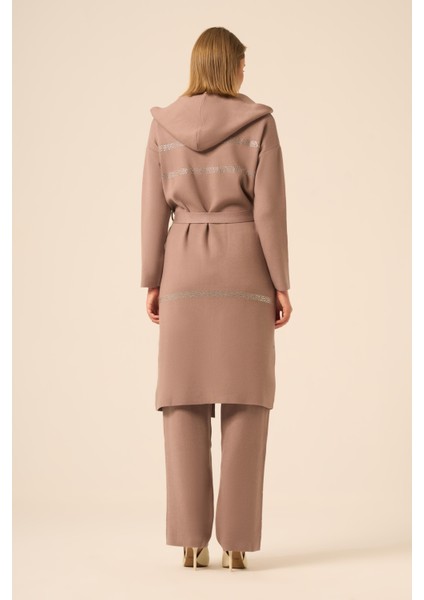 Kadın Kapşon Detaylı Ikili Takım Sütlü Kahve 20740 indirimleri