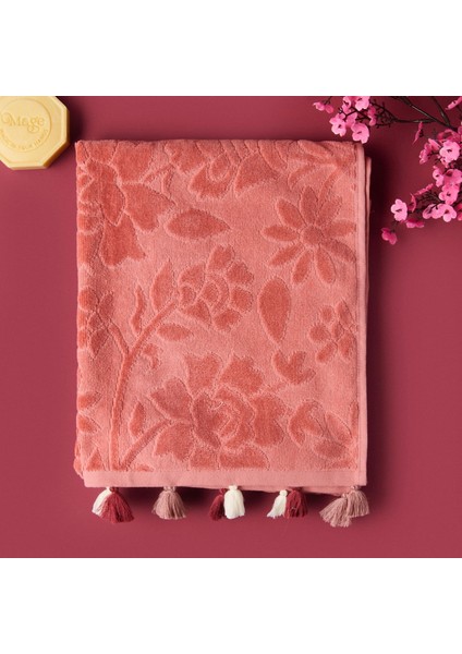 Soft Granny Summer Flos Yüz Havlusu - Gülkurusu - 50X90 cm