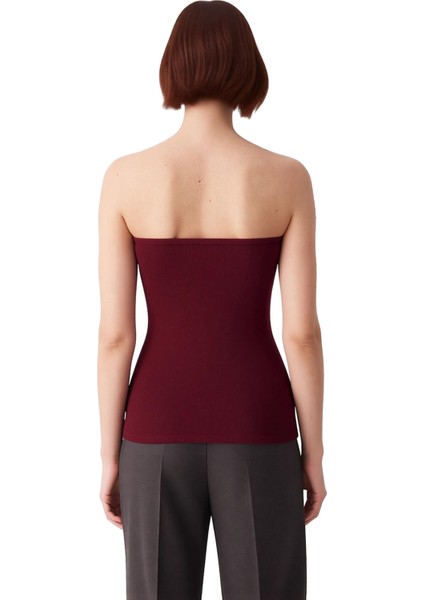 Kadın Ottoman Örme Straplez Bluz Düğme Detaylı Vücuda Oturan Esnek Tasarım Kaliteli Şık Rahat modelleri