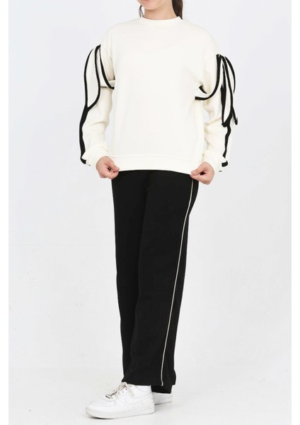 Kız Çocuk Oysho Kumaş Kol Aksesuarlı Geniş Paçalı Alt- Üst Takım 12319