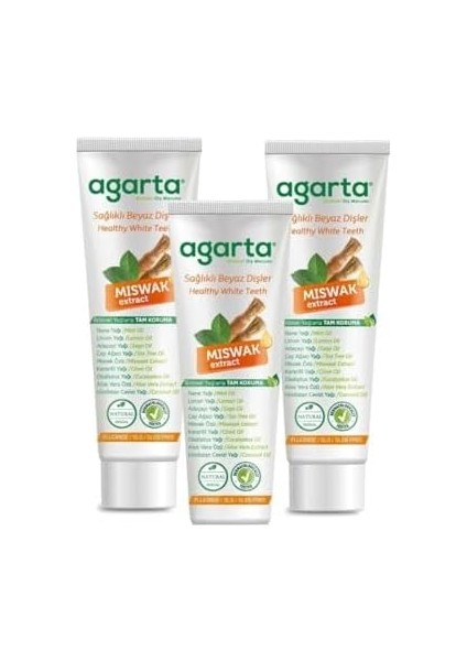 Doğal Misvak Özlü Florürsüz Diş Macunu 100 ml (3 Adet)