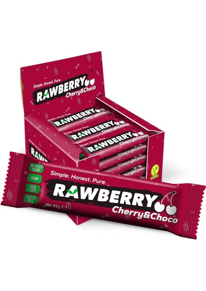 Rawberry Cherry Choco Şeker Ilavesiz Vegan Glütensiz Kuruyemiş Bar (Kutuda 15 Adet) fiyatları