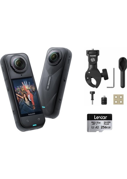 X5 Aksiyon Kamerası - Motosiklet Kiti 256 GB (Heavy)