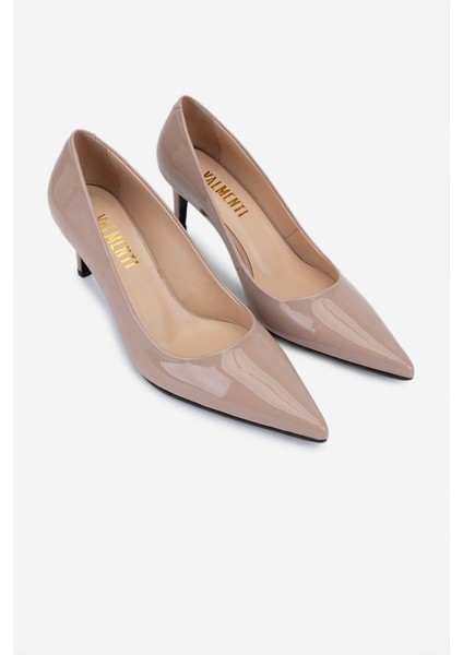 Kadın Hakiki Deri Nude Rugan Topuklu Ayakkabı 492 55668 Bn Ayk SK25-26 Nude Rugan fiyatları