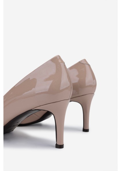 Kadın Hakiki Deri Nude Rugan Topuklu Ayakkabı 492 55668 Bn Ayk SK25-26 Nude Rugan fırsatları