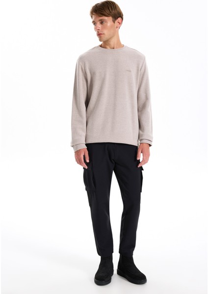 Bisiklet Yaka Düz Koyu Bej Erkek Sweatshırt J5WM-SWT7221 fiyatları