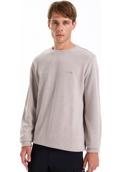 Bisiklet Yaka Düz Koyu Bej Erkek Sweatshırt J5WM-SWT7221 modelleri