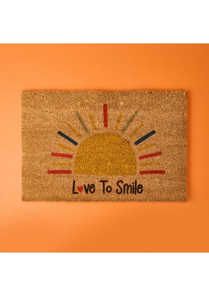 Home Love To Smile Koko Güneş Desenli Kapı Paspası - Renkli - 40X60 cm
