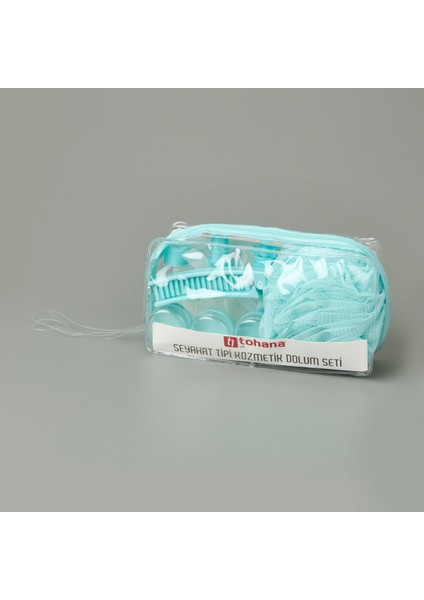 Çantalı Seyahat Tipi Kozmetik Dolum Seti - Asorti modelleri