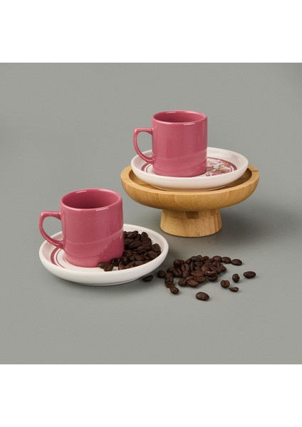 Kitchen Flowery Nordic 4 Parça Kahve Fincanı - Mürdüm - 110 ml fiyatları