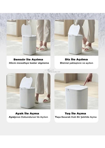 Akıllı Teknolojik Çöp Kutusu Otomatik Sensörlu Çöp Kutusu Piller Dahil Çöp Kovası 20L fiyatları
