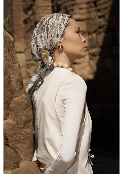 Bej Ed Scarf Glaze Mistral Desen Eşarp fiyatları