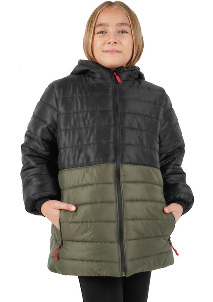 İçi Kürklü Su ve Rüzgar Geçirmez Kapüşonlu Kız Çocuk Mont