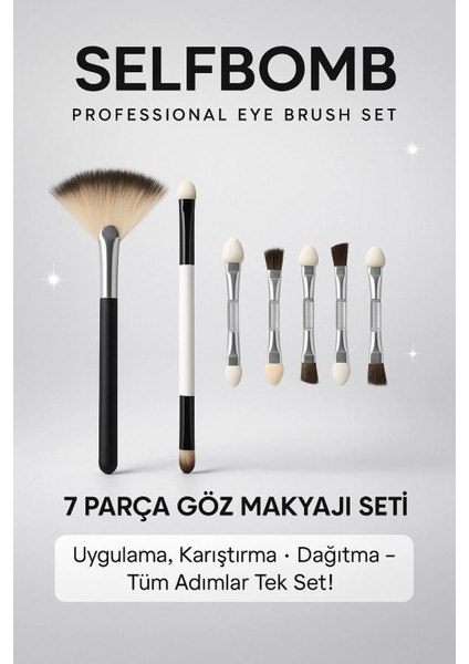 7’li Göz Fırça Seti – Profesyonel Aplikatör & Blending Brush Seti
