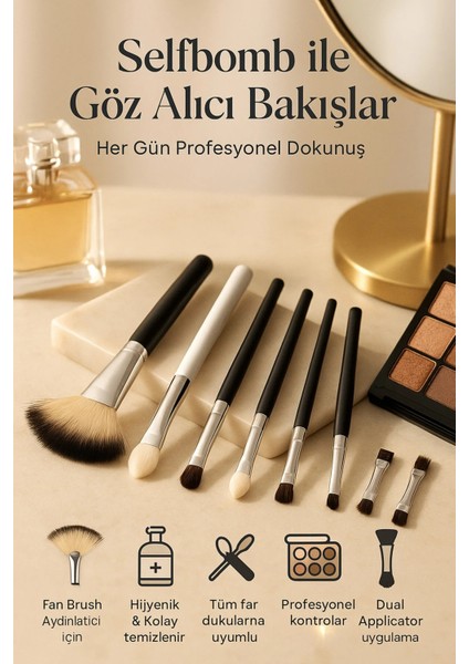 7’li Göz Fırça Seti – Profesyonel Aplikatör & Blending Brush Seti fırsatları