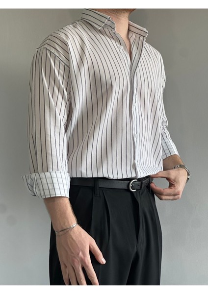 Old Money Rahat Kalıp Çizgili Gömlek