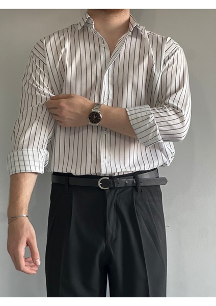 Old Money Rahat Kalıp Çizgili Gömlek fiyatları