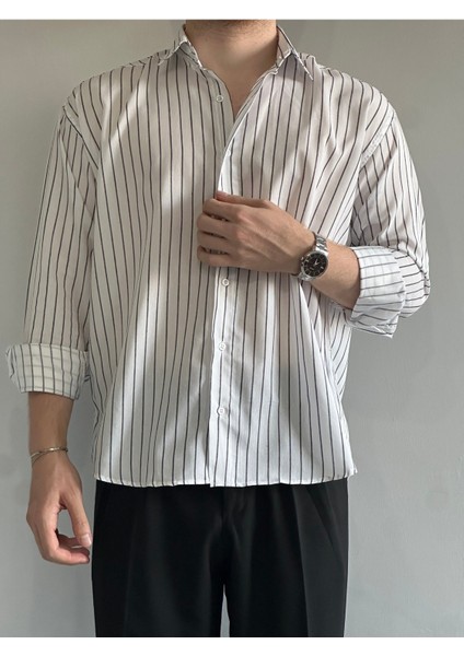 Old Money Rahat Kalıp Çizgili Gömlek modelleri