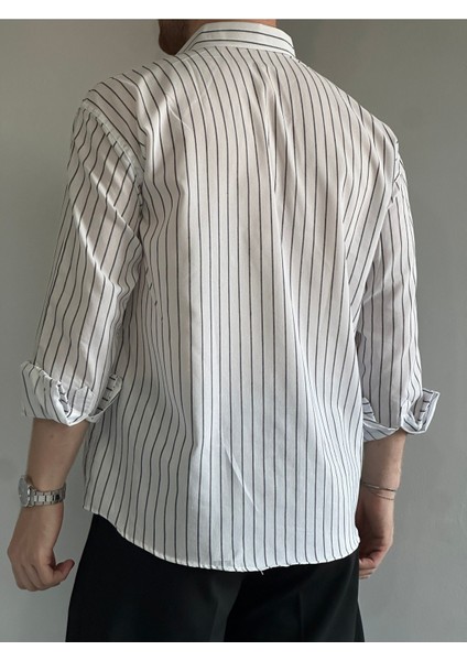 Old Money Rahat Kalıp Çizgili Gömlek