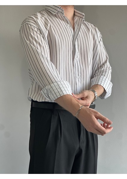 Old Money Rahat Kalıp Çizgili Gömlek