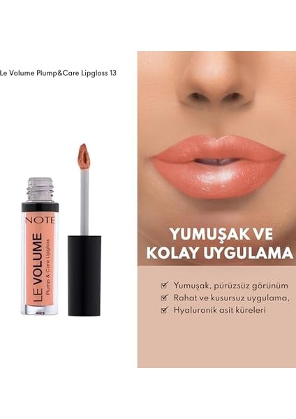 Note Le Volume Plump & Care Lipgloss 13 Pink Dream Dudak Parlatıcısı, Pembe