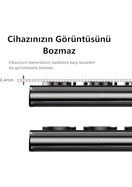 Görüntü Kalitesi Bozmayan Kamera Lens Koruyucu Safir (Siyah, Galaxy S25 Fe) fiyatları