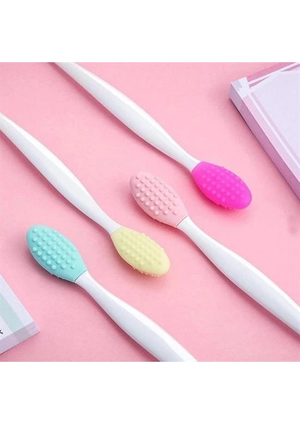 Leyloş 2 Adet Dudak Fırçası Peeling Etkili Gözenek Siyah Nokta Temizleyici Akne Giderici Çift Yönl