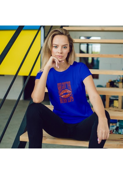 Ruby Lips Tişört - Mavi fiyatları
