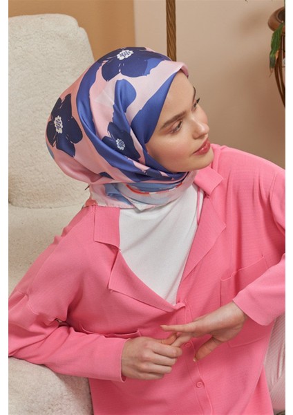 Twill Eşarp Mini Flowers Desen Pembe fiyatları