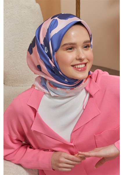Twill Eşarp Mini Flowers Desen Pembe fırsatları