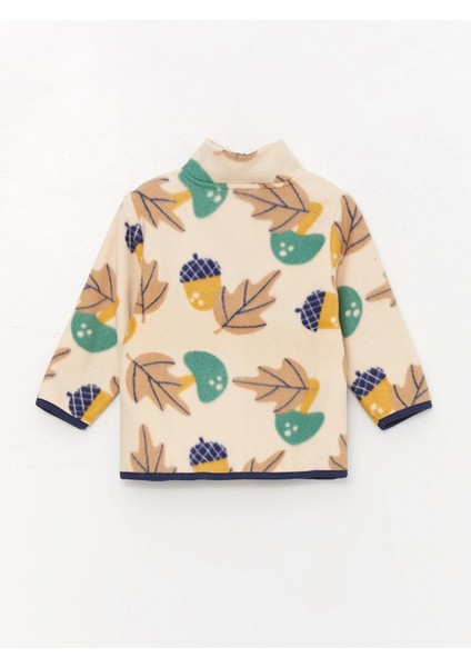 Lcw Baby Bej Dik Yaka Desenli Polar Erkek Bebek Hırka ve Pantolon 2'li Takım modelleri