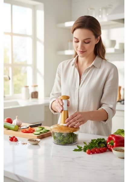 3 Bıçaklı Solingen Paslanmaz Çelik Bıçaklı Basmalı El Rondosu Bas Kes Manuel Sebze Doğrayıcı fiyatları