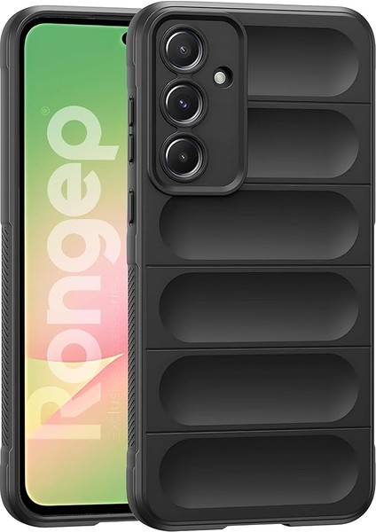 Samsung Galaxy A56 Için Koruyucu Kalın Yapılı Rugged Tpu Silikon Kılıf Kamera Yükseltili Içi Süet Dokulu Kenarları Darbe Emici ve Kayma Önleyici Özellikli Tam Kaplayan Koruyucu Kılıf (Siyah)