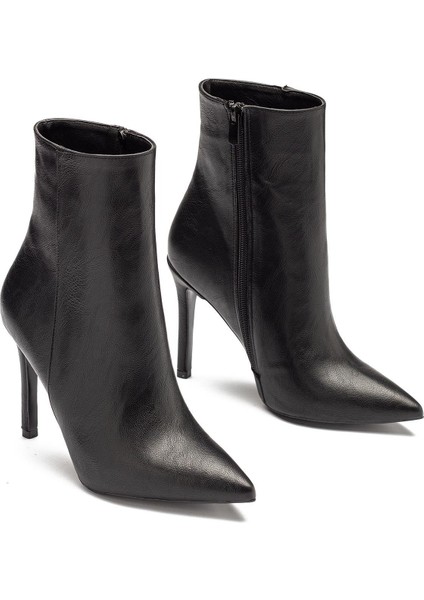 Kadın Yüksek Topuklu Sivri Burun Fermuarlı Bot 1225