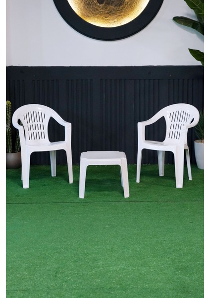 Bahar Iki Kişilik Sandalye Seti 2 Adet Sandalye + 50X50 cm Orta Sehpa