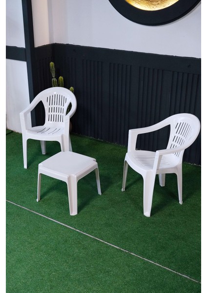 Bahar Iki Kişilik Sandalye Seti 2 Adet Sandalye + 50X50 cm Orta Sehpa