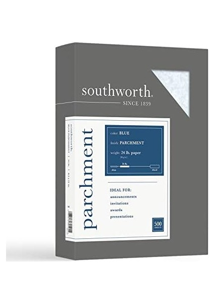 Parşömen Kağıdı, 8.5" x 11", 24 Lb/90 Gsm, Mavi, 500 Yaprak - Ambalaj Değişebilir (964C) fiyatları