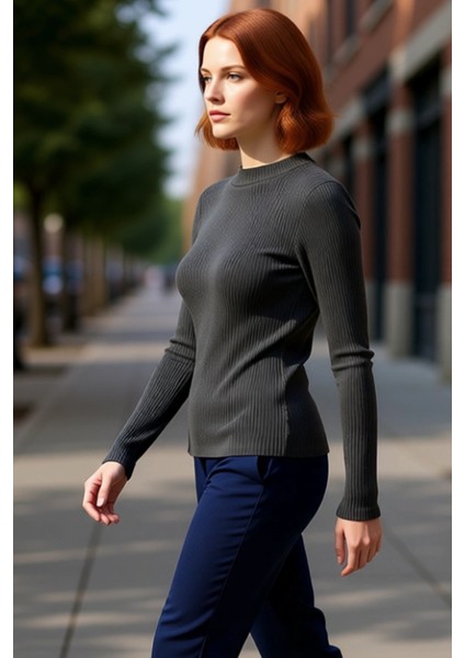 Stil Kadın Büzgü Drape Detaylı Normal Kalıp Bluz Regular Örme Slim Kalıp modelleri